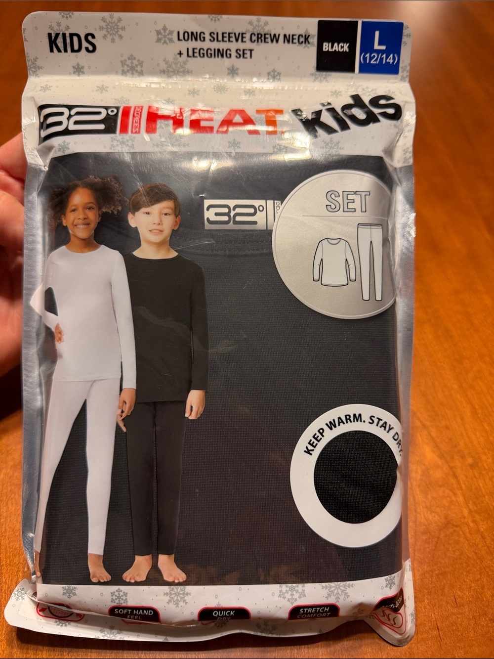 NEW 32° Heat Kids Long Sleeve Set, base layer youth size large